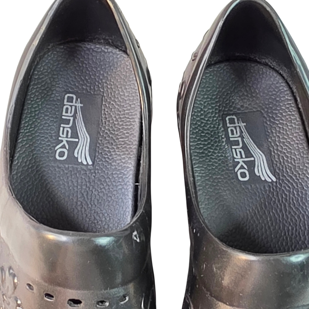 Dansko Pixie Black Floral Rubberized Nursing Casu… - image 8